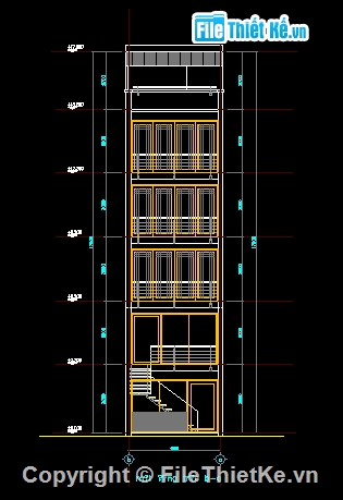 Bản vẽ nhà phố,nhà phố kích thước 4.3x11.58m,kiến trúc nhà phố,kết cấu nhà phố